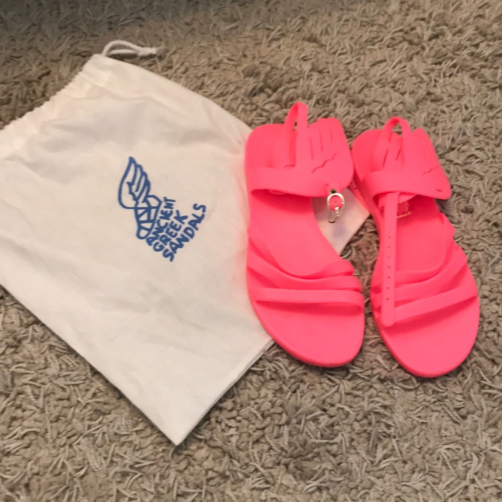 Hot pink Ancient Greek Ikaria jelly sandals